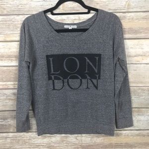 JUNK FOOD ‘LONDON’ grey sweatshirt top size small